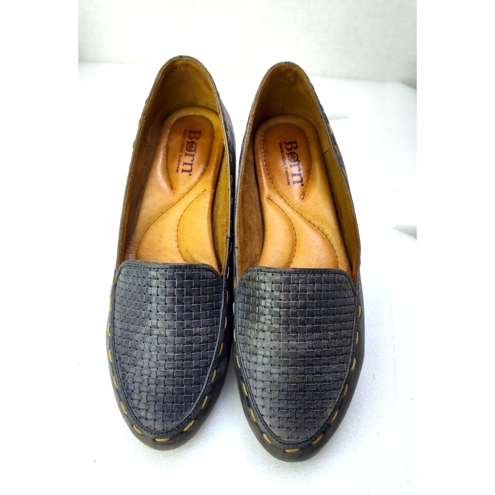 Born Womens Maple Campanula Gray Leather Slip On Flat Loafers Size 9.5/ 41 - Picture 2 of 12